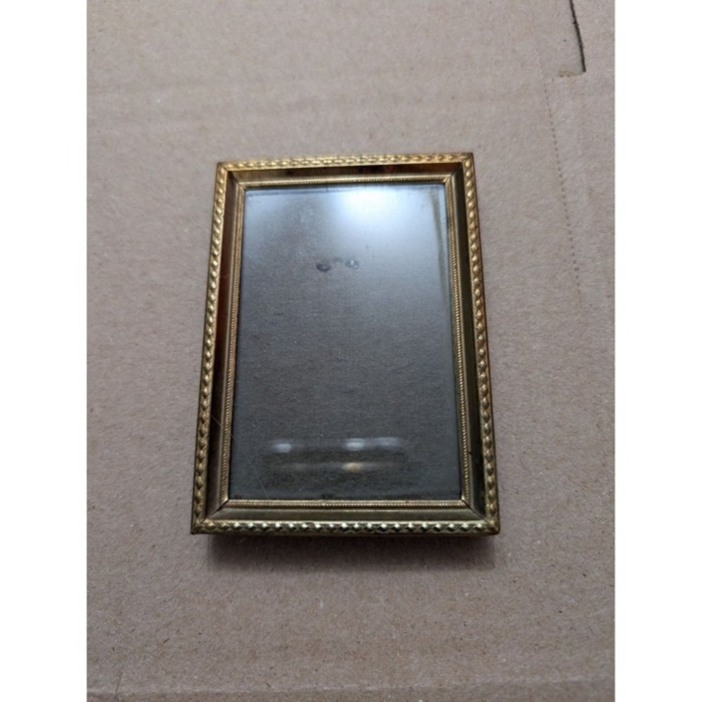 MCM Brass gold tone photo frame 2 1/2 in x 3 1/2 inch metal cottagecore boho
